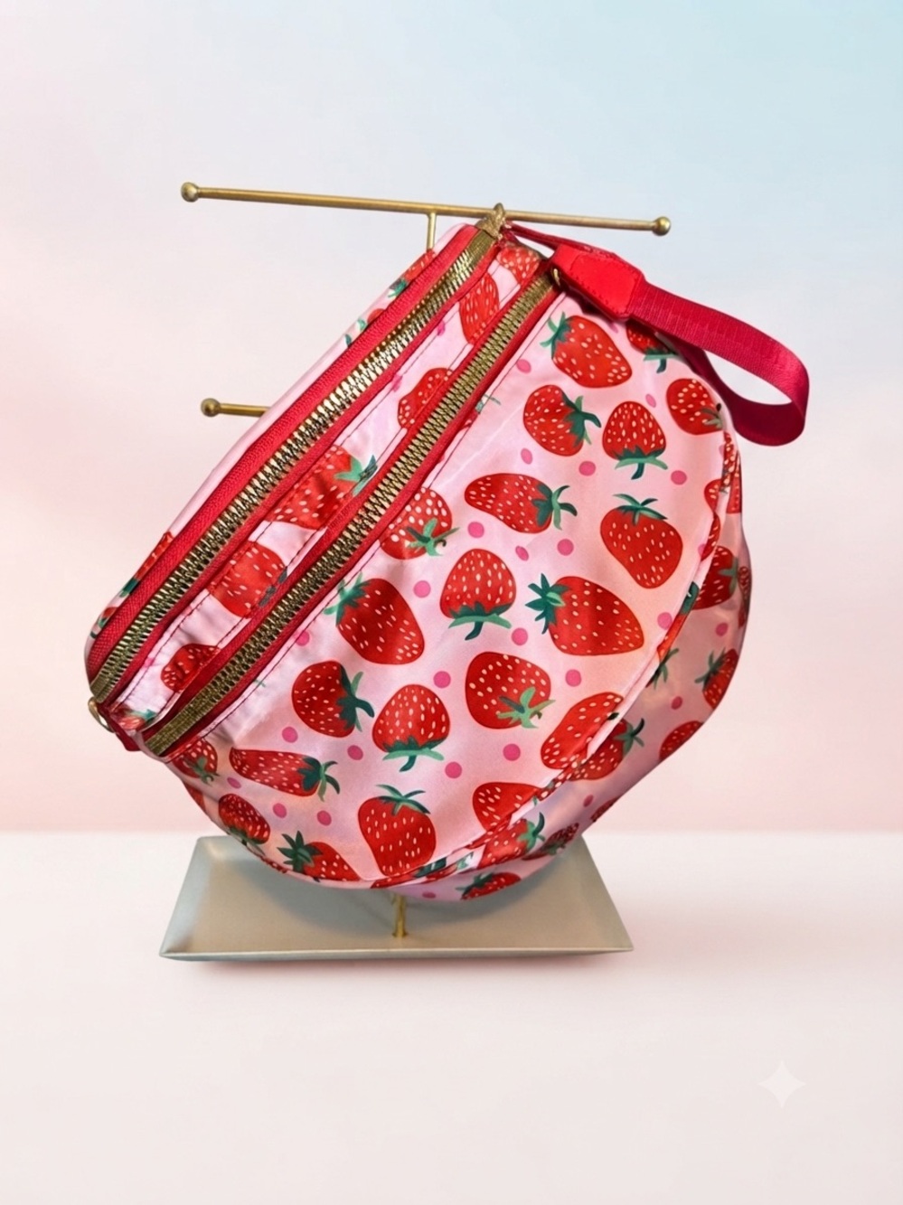 Strawberry Print Bum bag  - Pink & Red